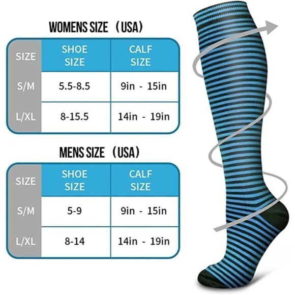 🆕🧦 Copper Infused Luxury Knee High Compression Socks Warm Long Stockings NWT🧦 - Picture 6 of 8
